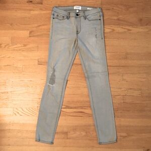 FRAME Denim Gray “Le Skinny de Jeanne Crop” Jeans Size 30 Distressed Look